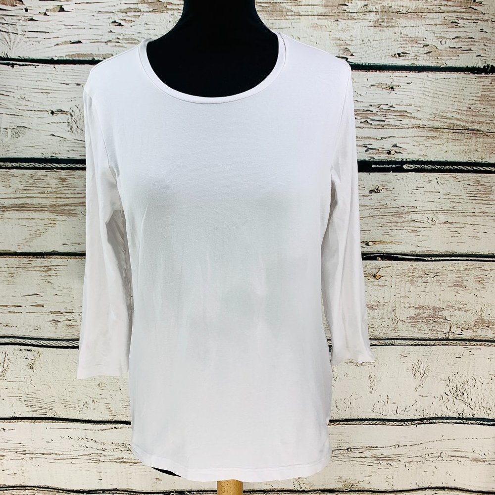 Chico's Women's Top White 3/4 Sleeve Medium